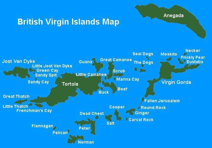 British Virgin Island map