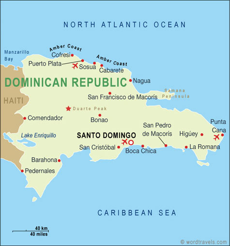 Dominican Republic map. The Dominican Republic is situated on the eastern 