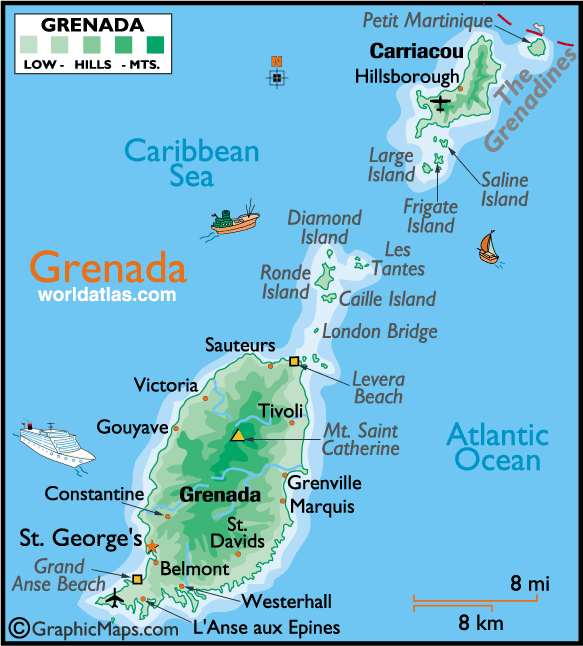 Windward Islands Map. including Windward islands