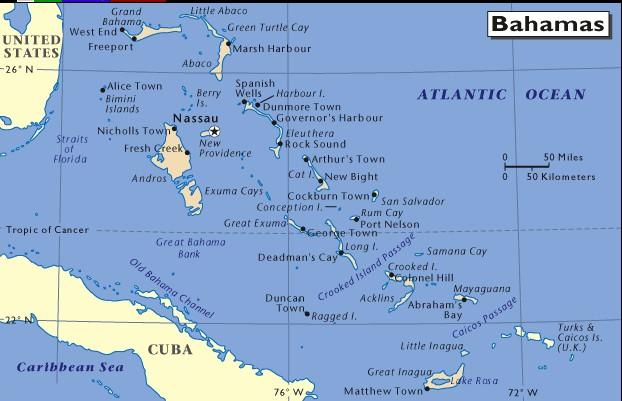 The Bahamas map