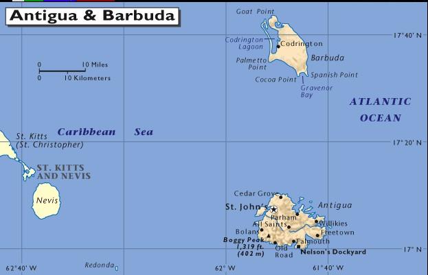 Antigua and Burbuda map
