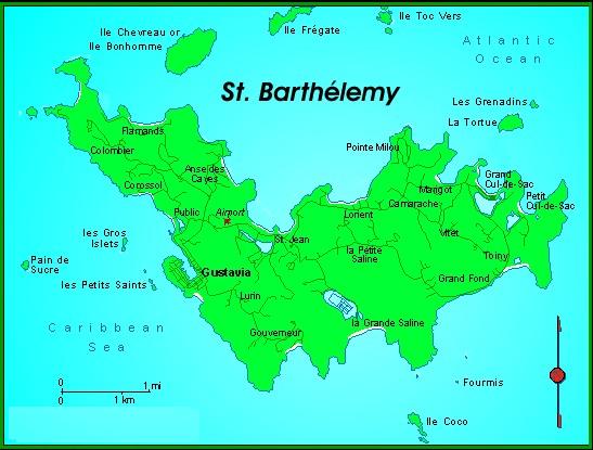 St Barts map