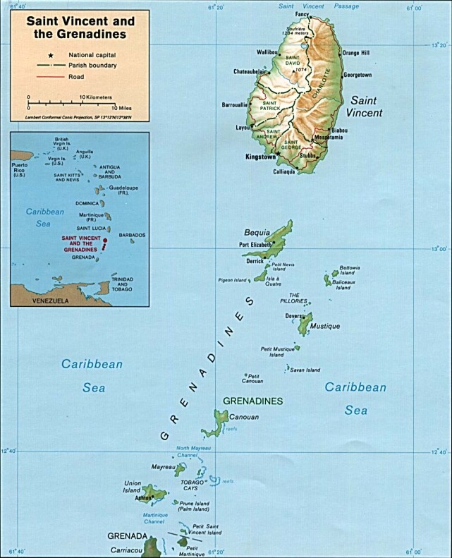 St Vincent and the Grenadines map